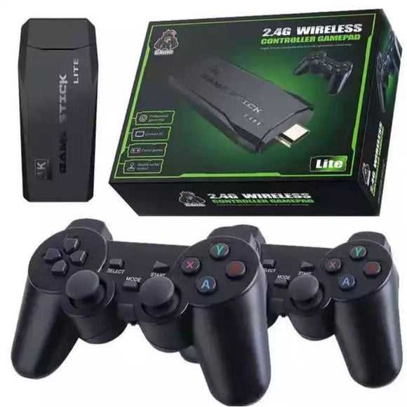 Mini Console Arcade Game Stick Lite 4K HDMI + 2 Manettes Sans Fil + 20000 JEUX VIDEO HD